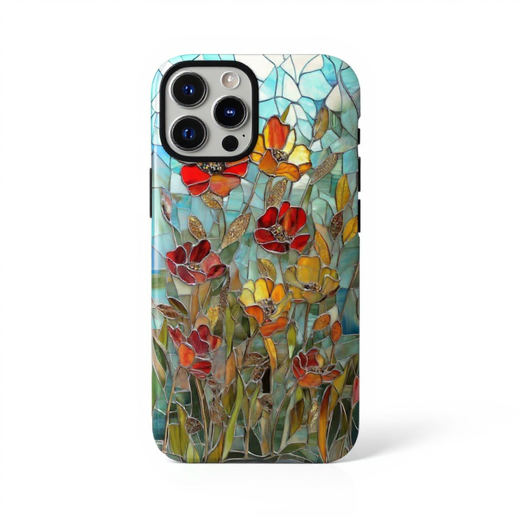 Vibrant Floral Mosaic Tough Phone Case