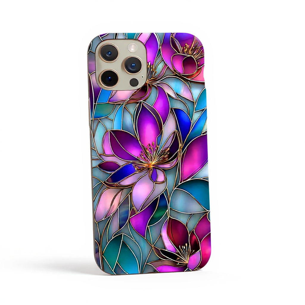 Vibrant Floral Stained Glass Tough Phone Case
