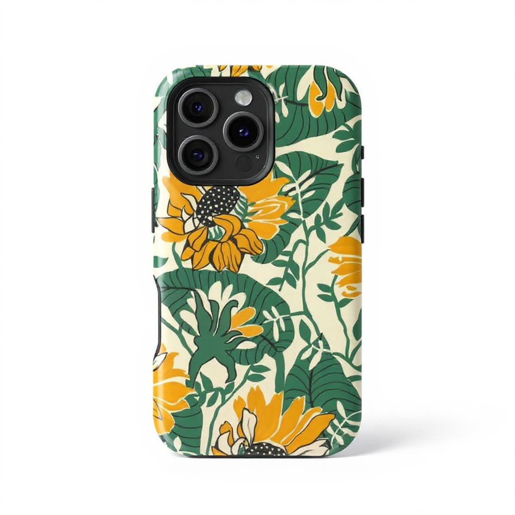 Vibrant Floral Sunflower Pattern Tough Phone Case