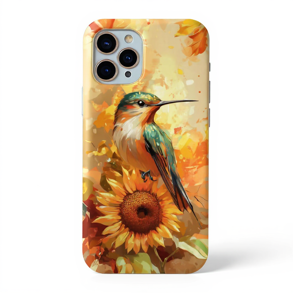 Vibrant Hummingbird and Sunflower Tough Phone Case