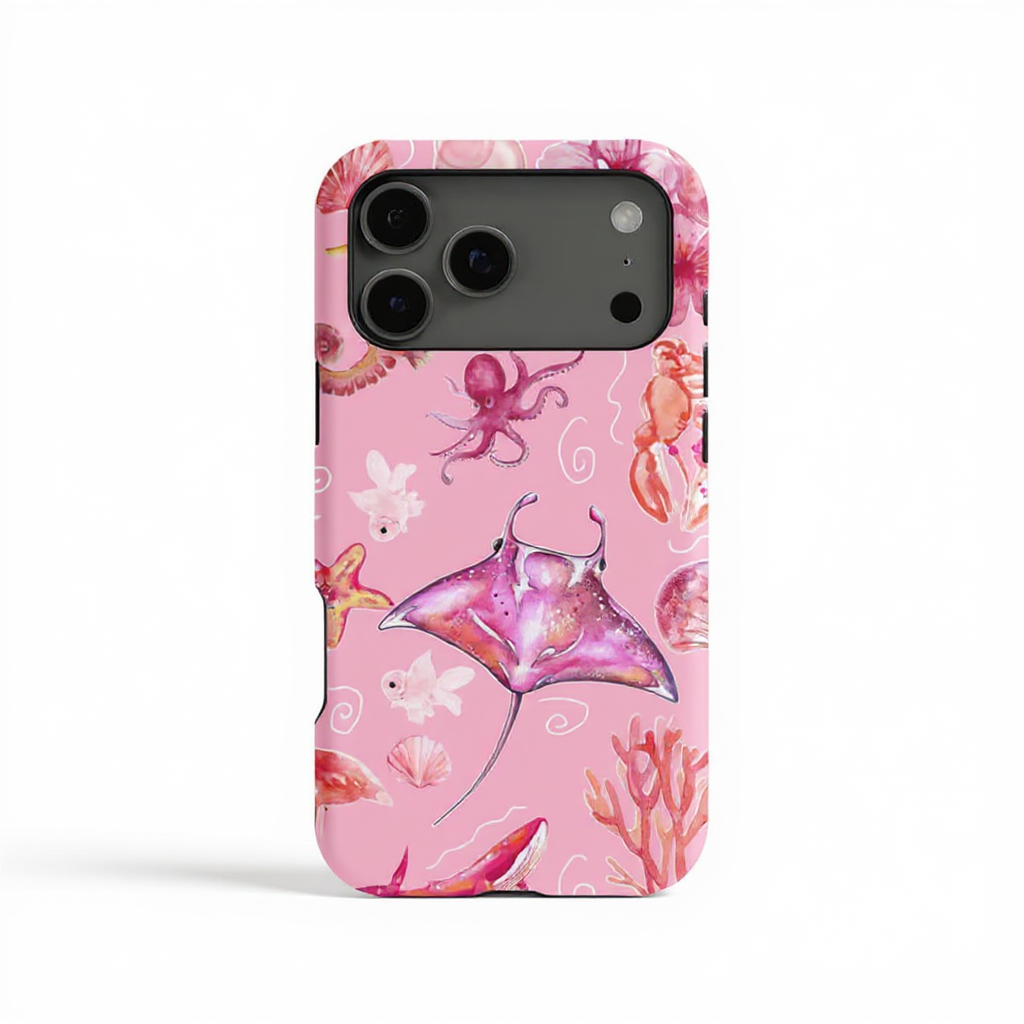 Vibrant Pink Ocean Life Tough Phone Case