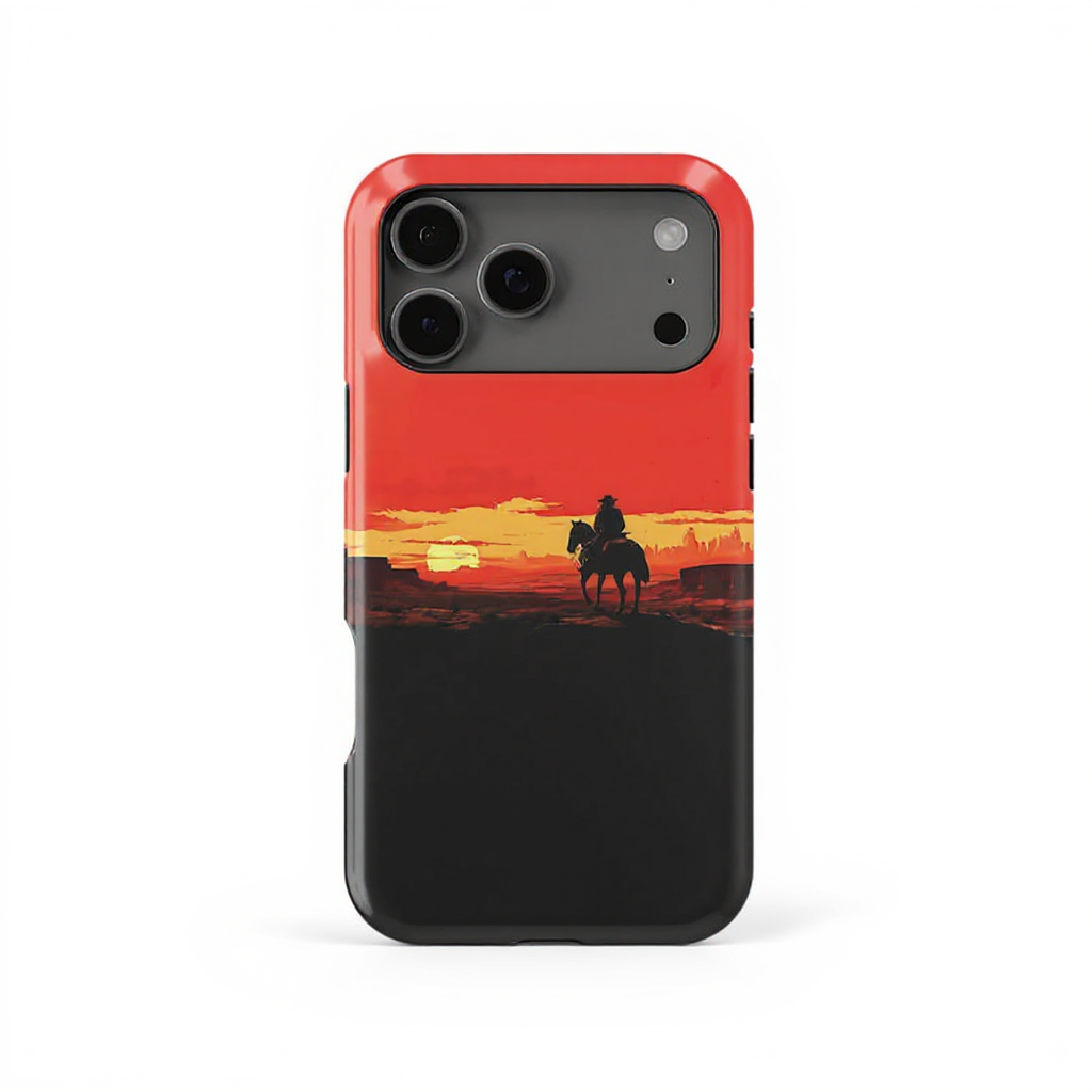 Vibrant Sunset Cowboy Art Tough Phone Case