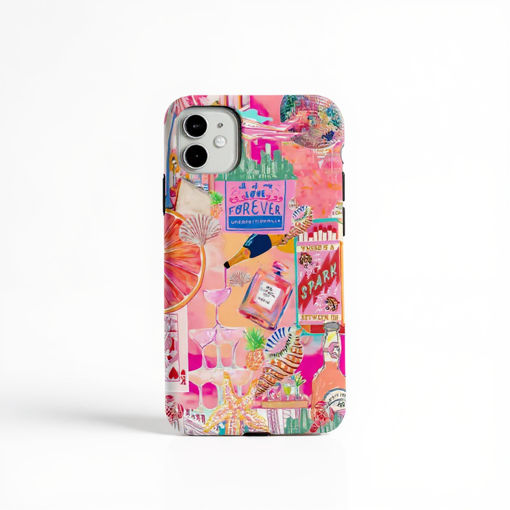 Vibrant Tropical Cocktail Art Tough Phone Case