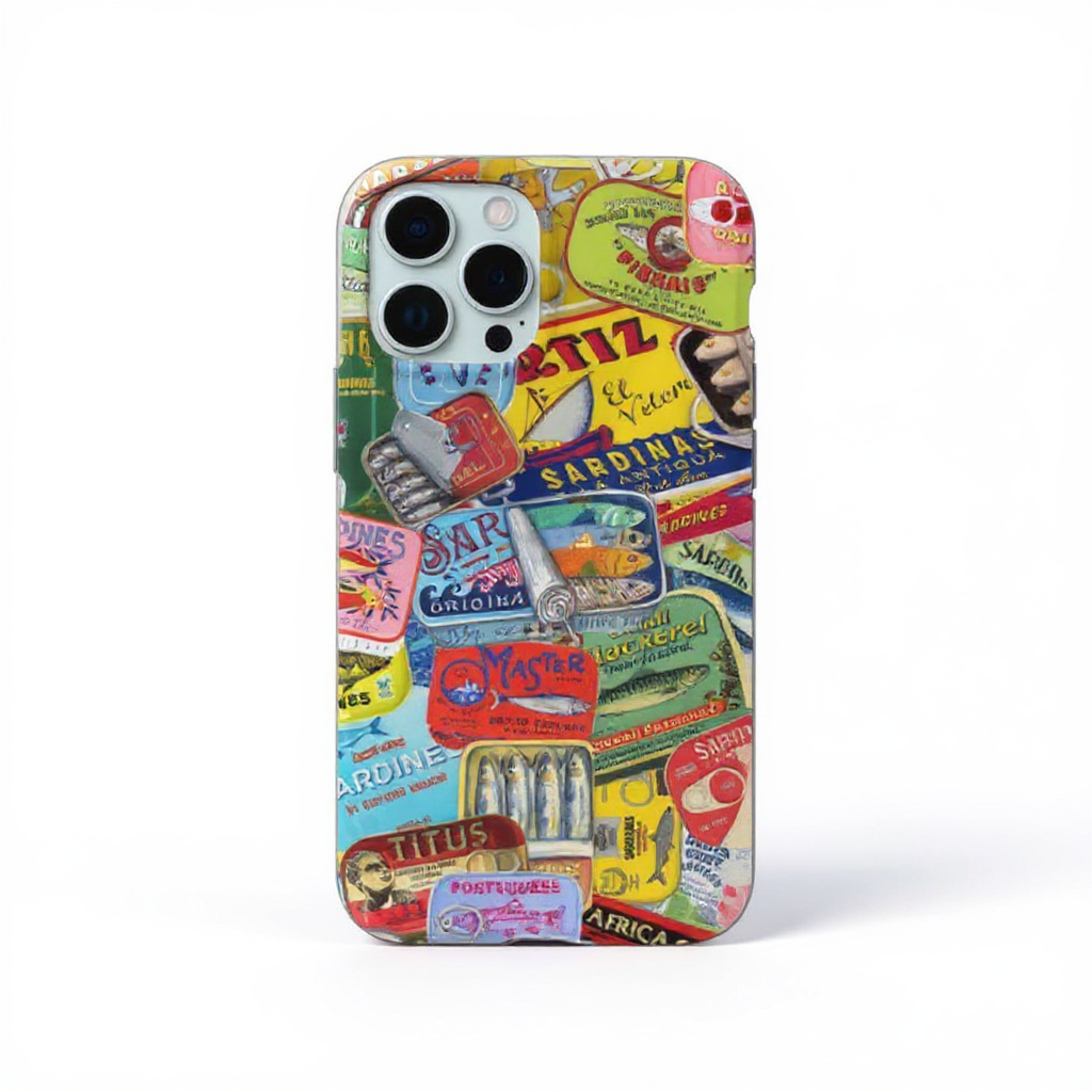 Vintage Seafood Tin Labels Tough Phone Case
