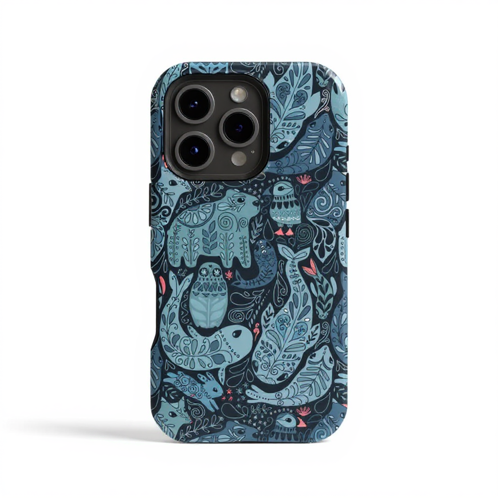 Whimsical Animal Print Tough Phone Case