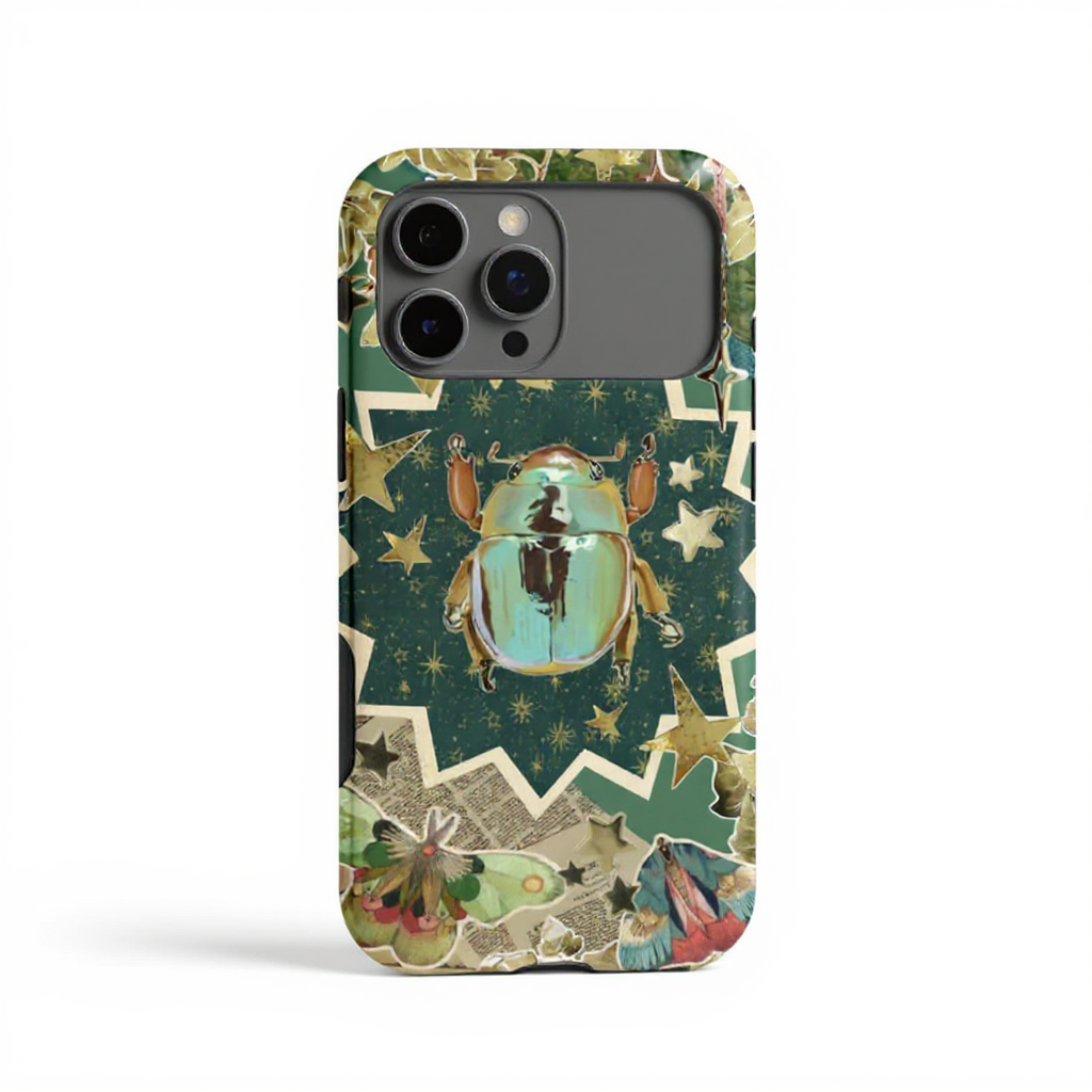 Whimsical Beetle and Butterfly Art Tough Phone Case