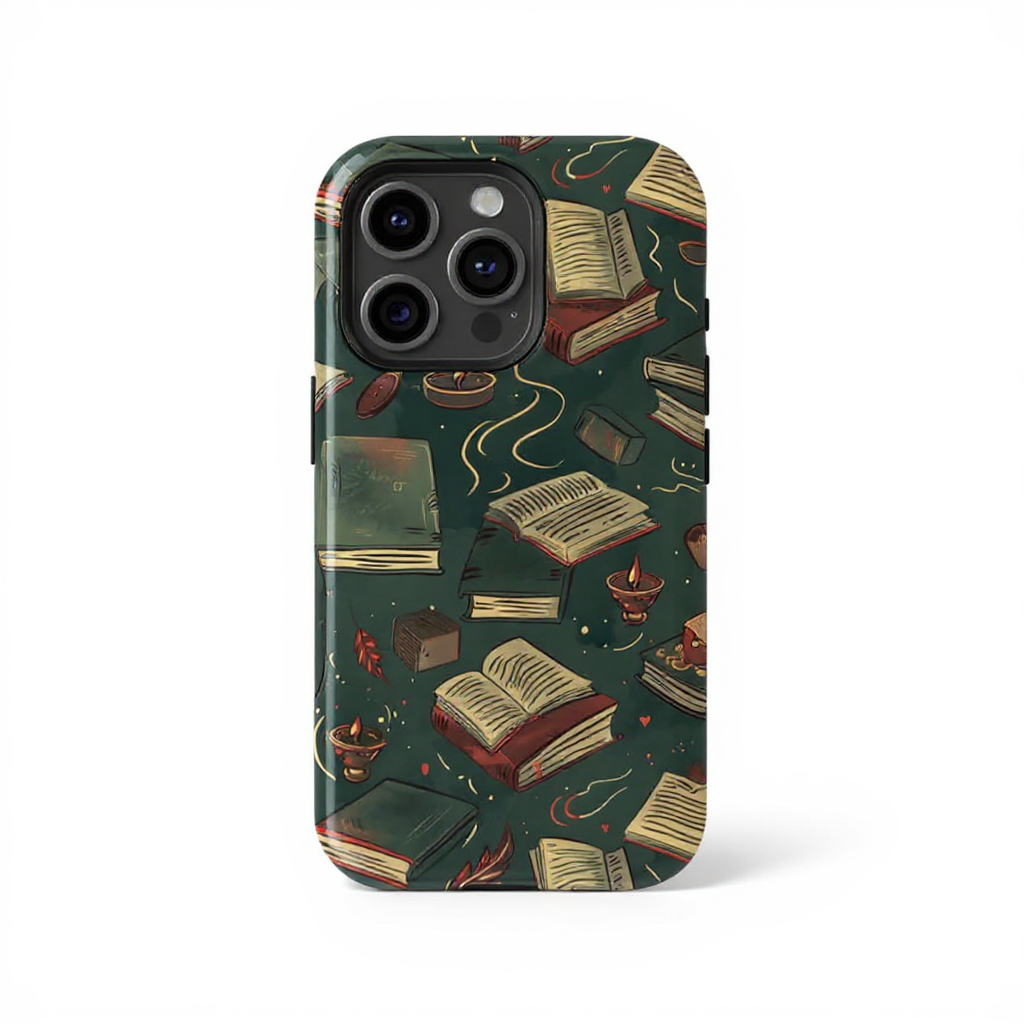Whimsical Book and Candle Design Tough Phone Case