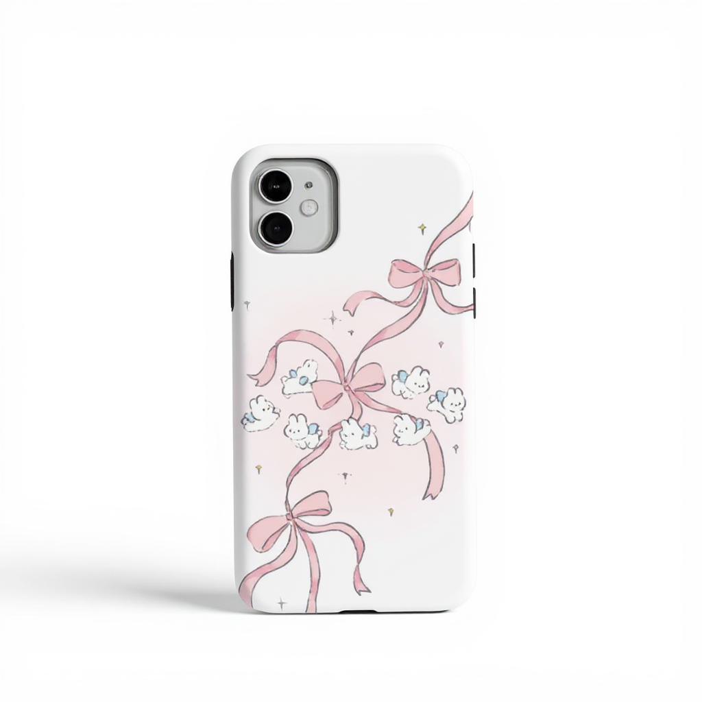 Whimsical Cloud and Ribbon Art Tough Phone Case