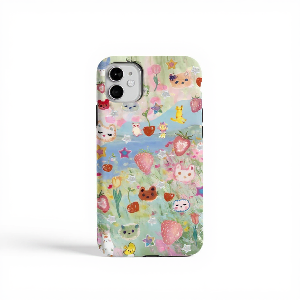 Whimsical Cute Animal Art Tough Phone Case