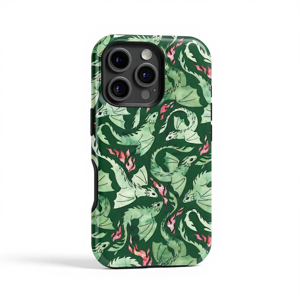 Whimsical Dragon Print Tough Phone Case
