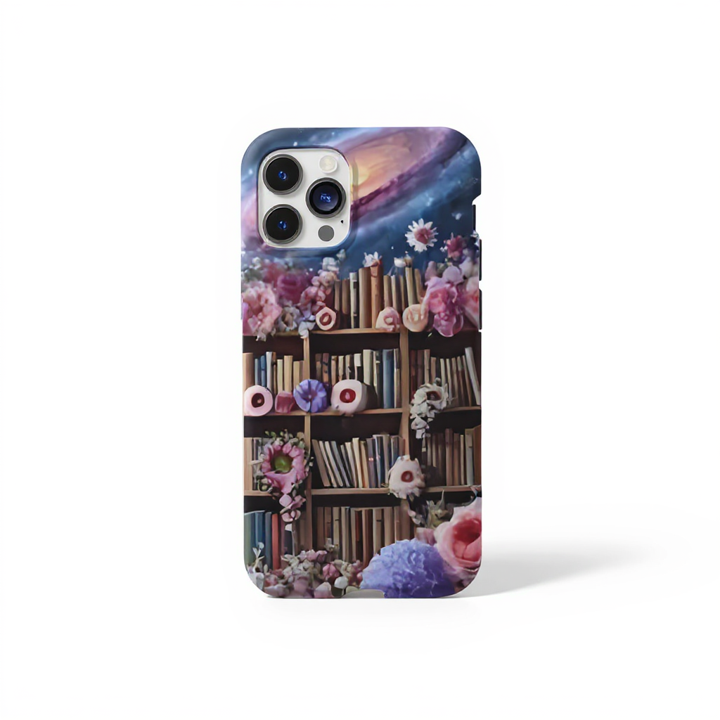 Whimsical Floral Bookshelf Art Tough Phone Case