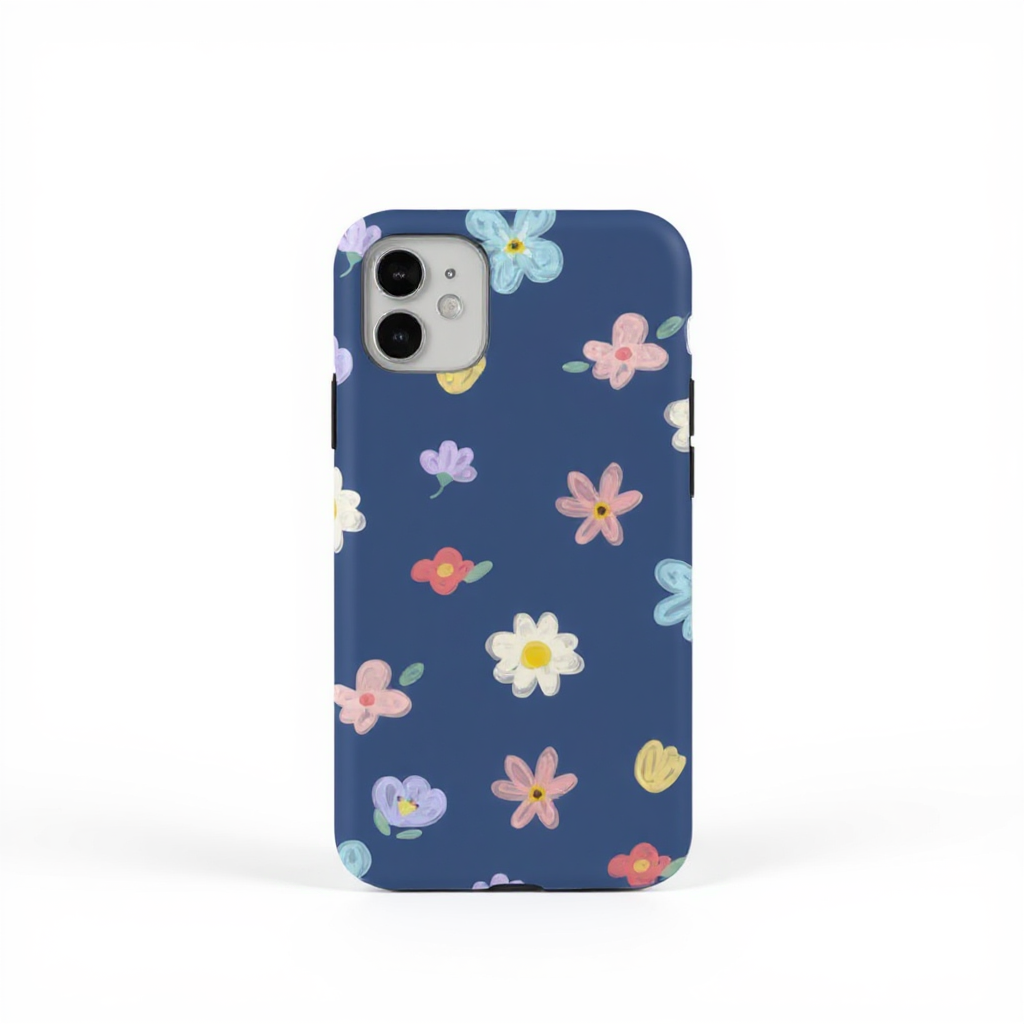 Whimsical Floral Print Tough Phone Case