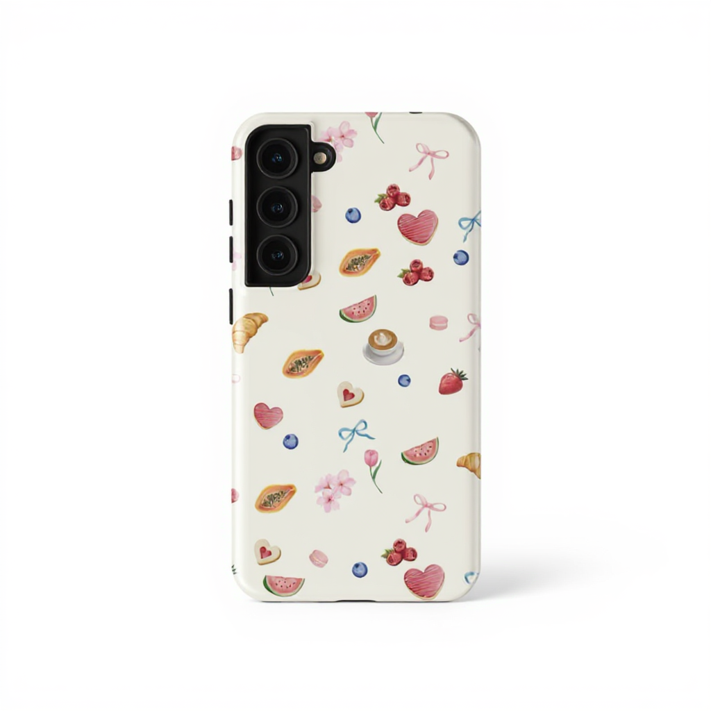 Whimsical Fruit & Flower Design Tough Phone Case
