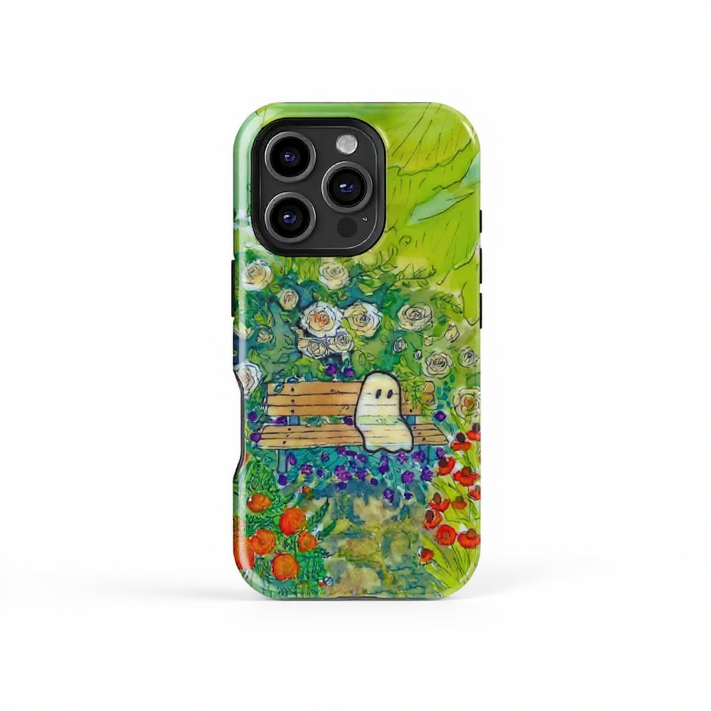 Whimsical Garden Ghost Art Tough Phone Case