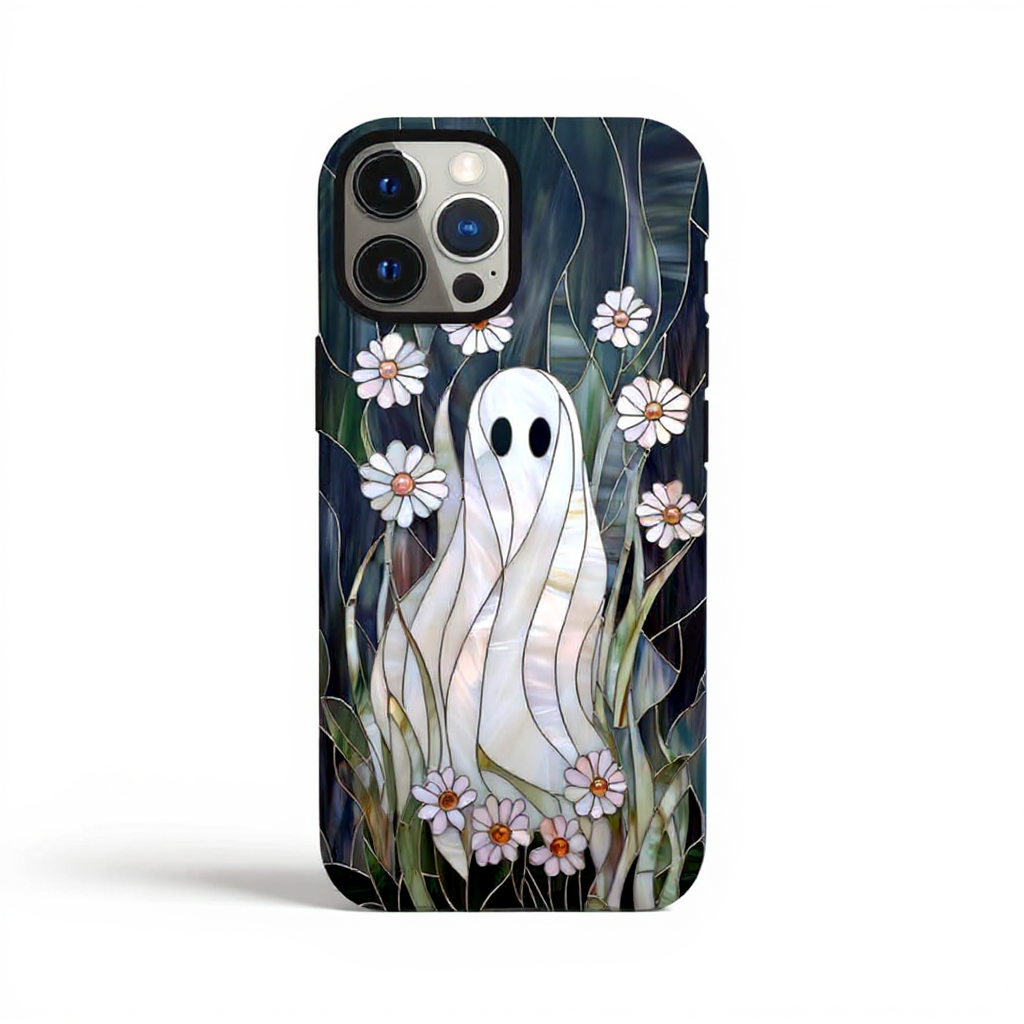 Whimsical Ghost and Daisy Design Tough Phone Case