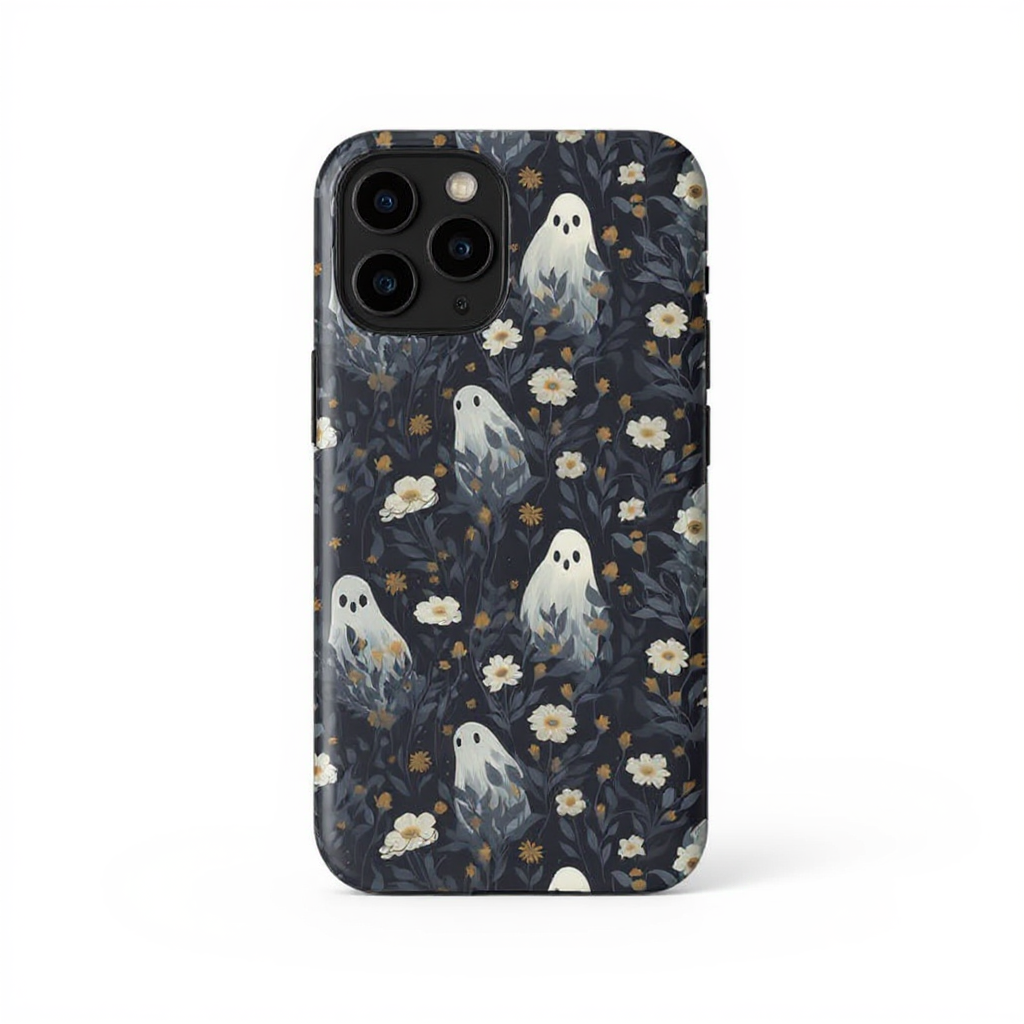 Whimsical Ghost and Floral Art Tough Phone Case