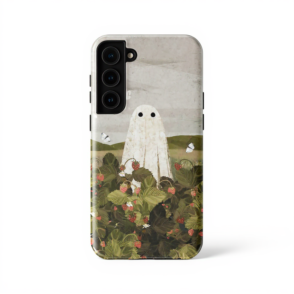 Whimsical Ghost in Floral Garden Tough Phone Case