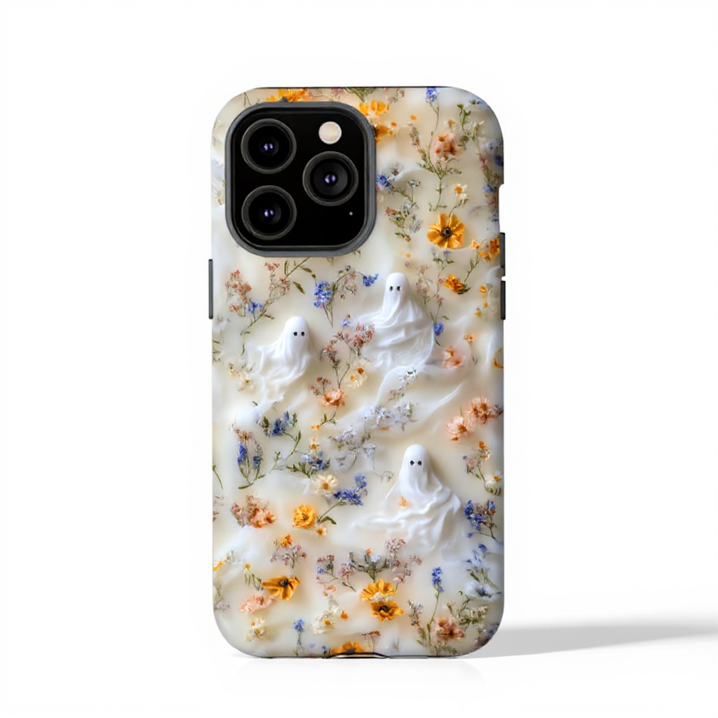 Whimsical Ghosts and Flowers Tough Phone Case
