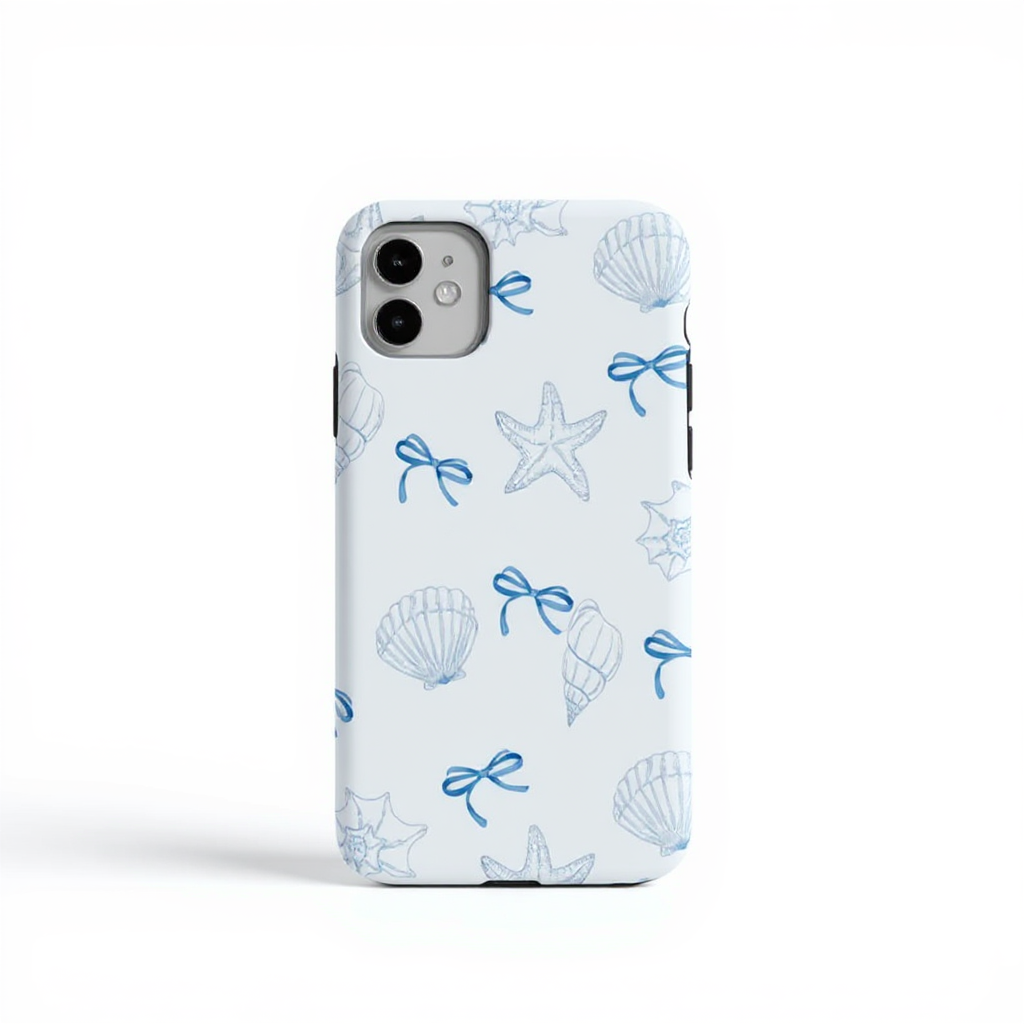 Whimsical Shells and Bows Design Tough Phone Case
